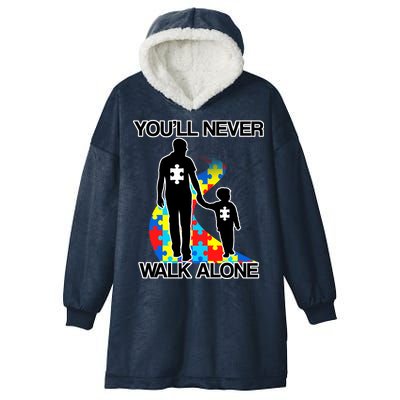 You'll Never Walk Alone Autism Awareness Hooded Wearable Blanket