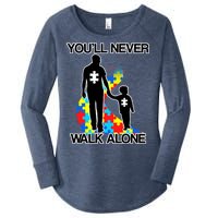 You'll Never Walk Alone Autism Awareness Women's Perfect Tri Tunic Long Sleeve Shirt