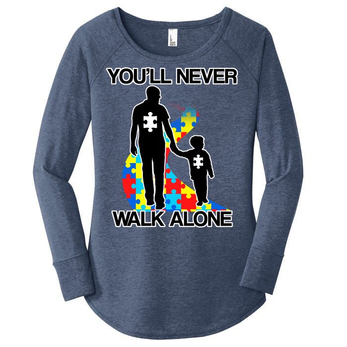 You'll Never Walk Alone Autism Awareness Women's Perfect Tri Tunic Long Sleeve Shirt