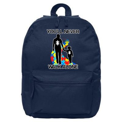 You'll Never Walk Alone Autism Awareness 16 in Basic Backpack