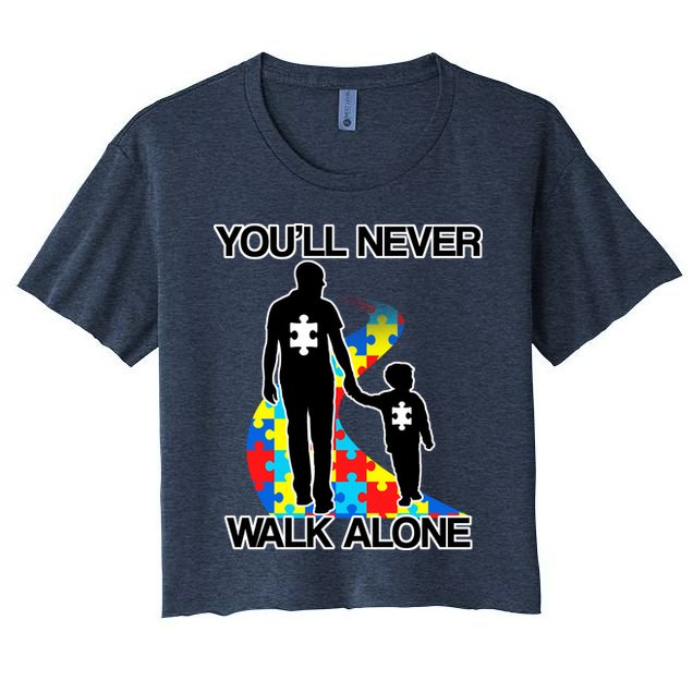You'll Never Walk Alone Autism Awareness Crop Top