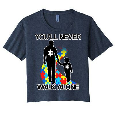 You'll Never Walk Alone Autism Awareness Women's Crop Top Tee