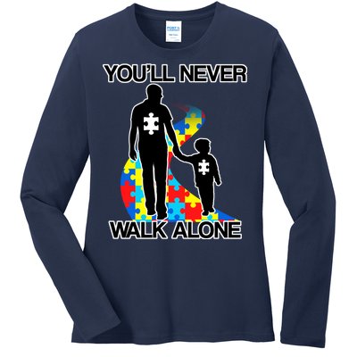 You'll Never Walk Alone Autism Awareness Ladies Long Sleeve Shirt