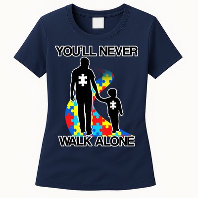 You'll Never Walk Alone Autism Awareness Womens T-Shirt