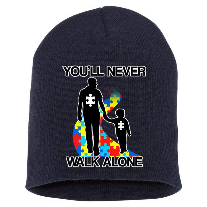 You'll Never Walk Alone Autism Awareness Short Acrylic Beanie