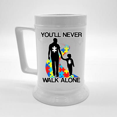 You'll Never Walk Alone Autism Awareness Beer Stein