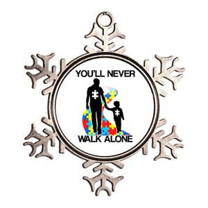 You'll Never Walk Alone Autism Awareness Metallic Star Ornament