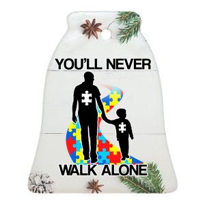 You'll Never Walk Alone Autism Awareness Ceramic Bell Ornament