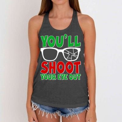 You'll Shoot Your Eye Out Christmas Women's Knotted Racerback Tank