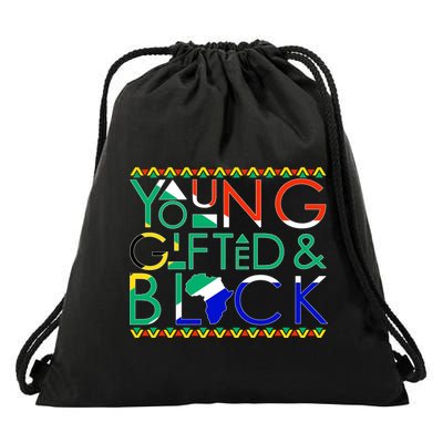 Young Gifted And Black Africa Map Drawstring Bag
