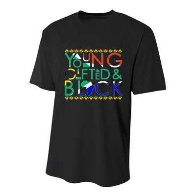 Young Gifted And Black Africa Map Youth Performance Sprint T-Shirt