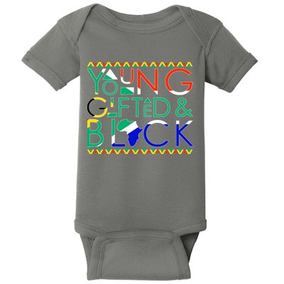 Young Gifted And Black Africa Map Baby Bodysuit