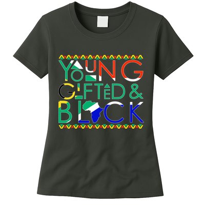 Young Gifted And Black Africa Map Womens T-Shirt