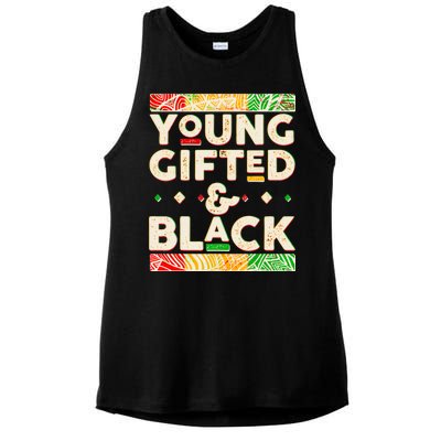 Young Gifted And Black African Colors Ladies PosiCharge Tri-Blend Wicking Tank