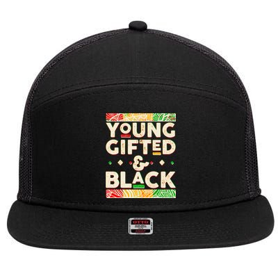 Young Gifted And Black African Colors 7 Panel Mesh Trucker Snapback Hat