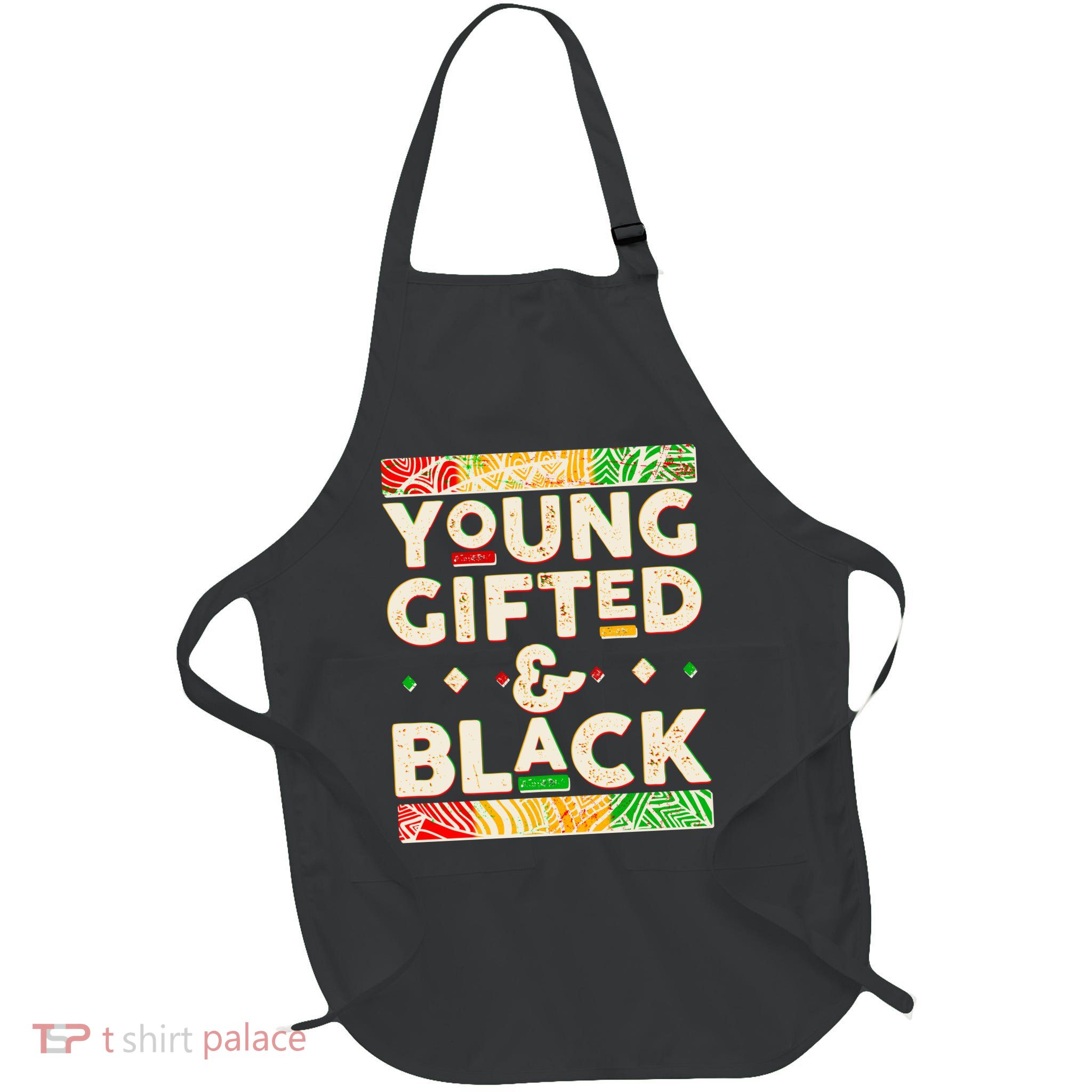 Young Gifted And Black African Colors Full-Length Apron With Pockets