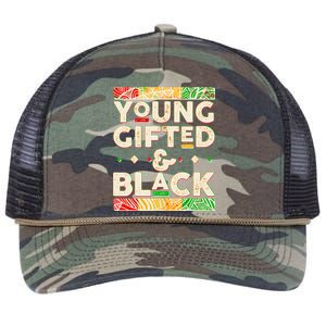 Young Gifted And Black African Colors Retro Rope Trucker Hat Cap