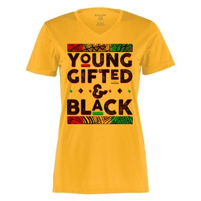 Young Gifted And Black African Colors Women's Momentum V-Neck T-Shirt