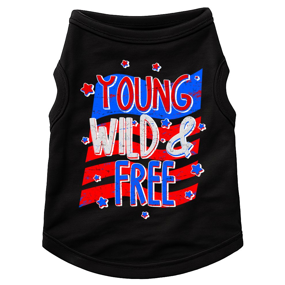Young Wild & Free Red White & Blue Doggie Tank