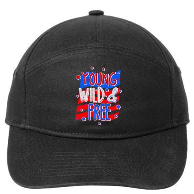 Young Wild & Free Red White & Blue 7-Panel Snapback Hat