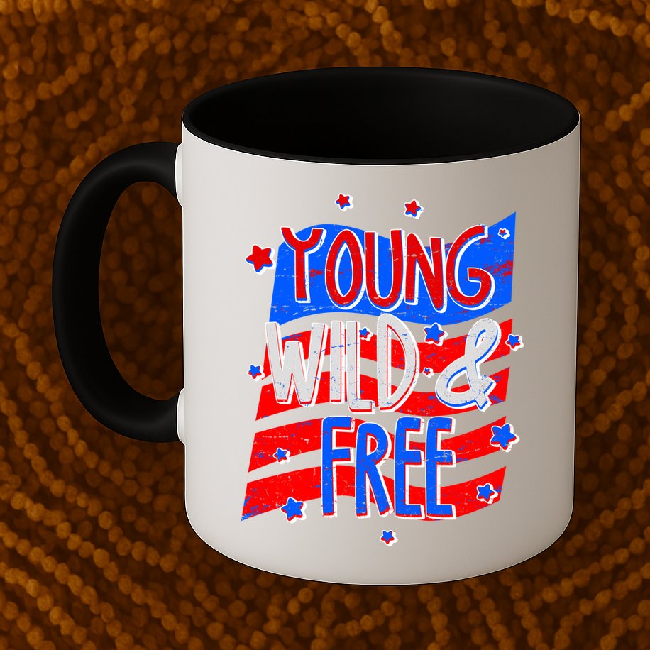 Young Wild & Free Red White & Blue Mug