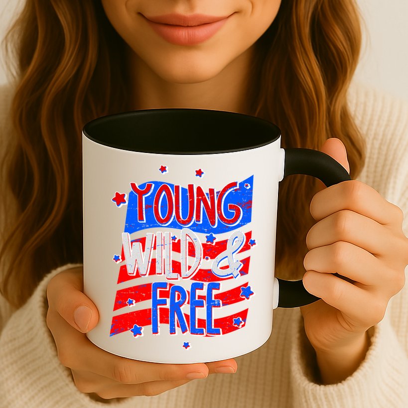 Young Wild & Free Red White & Blue Mug