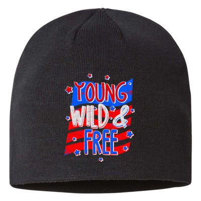 Young Wild & Free Red White & Blue Sustainable Beanie