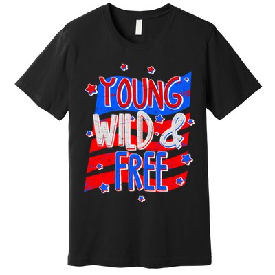 Young Wild & Free Red White & Blue Premium T-Shirt