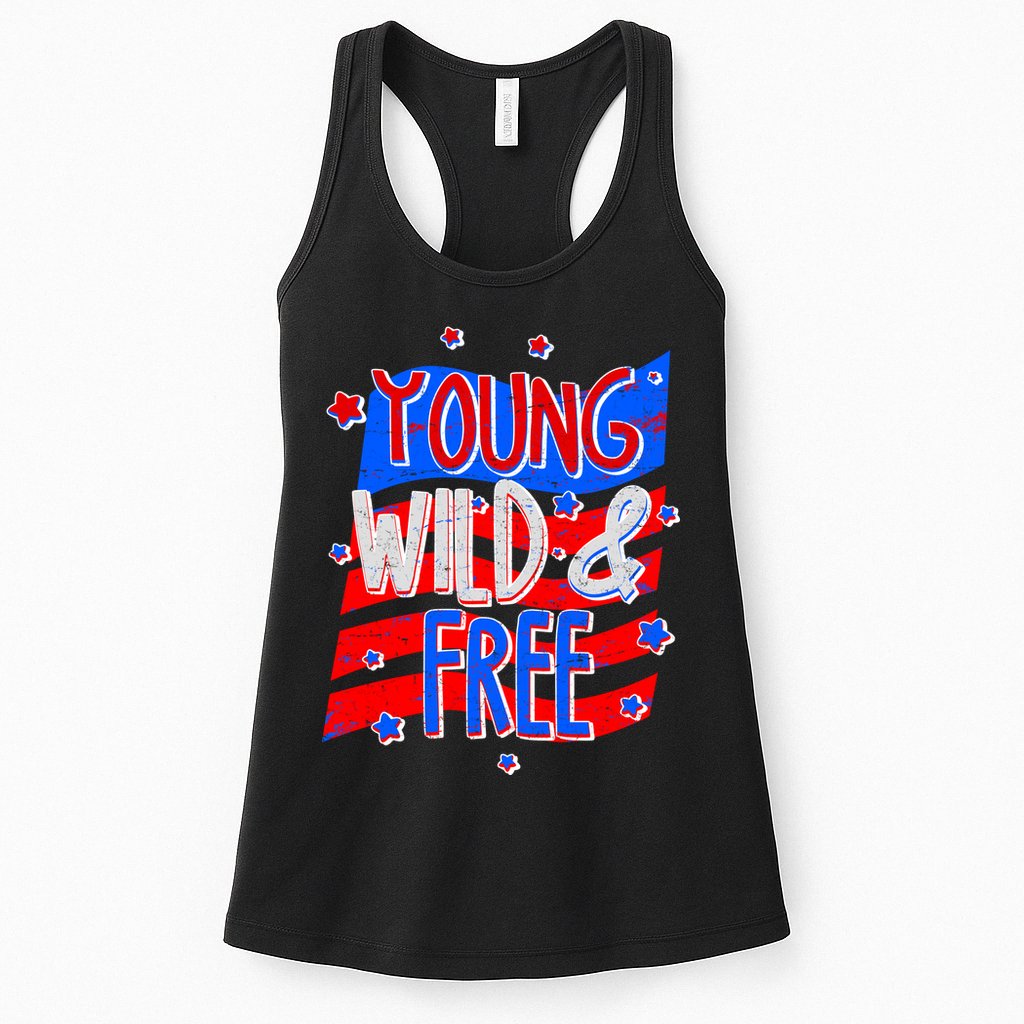 Young Wild & Free Red White & Blue Womens Tank Top