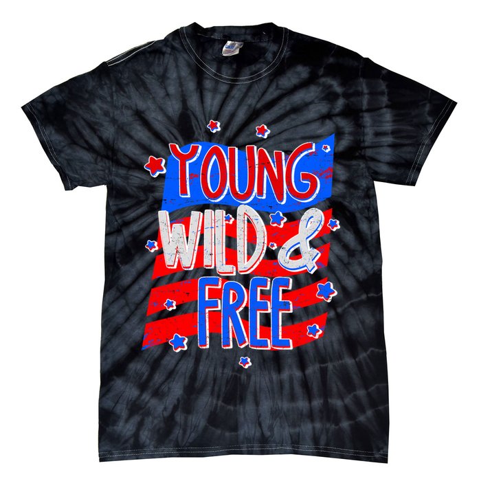 Young Wild & Free Red White & Blue Tie-Dye T-Shirt