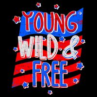 Young Wild & Free Red White & Blue Tie-Dye T-Shirt