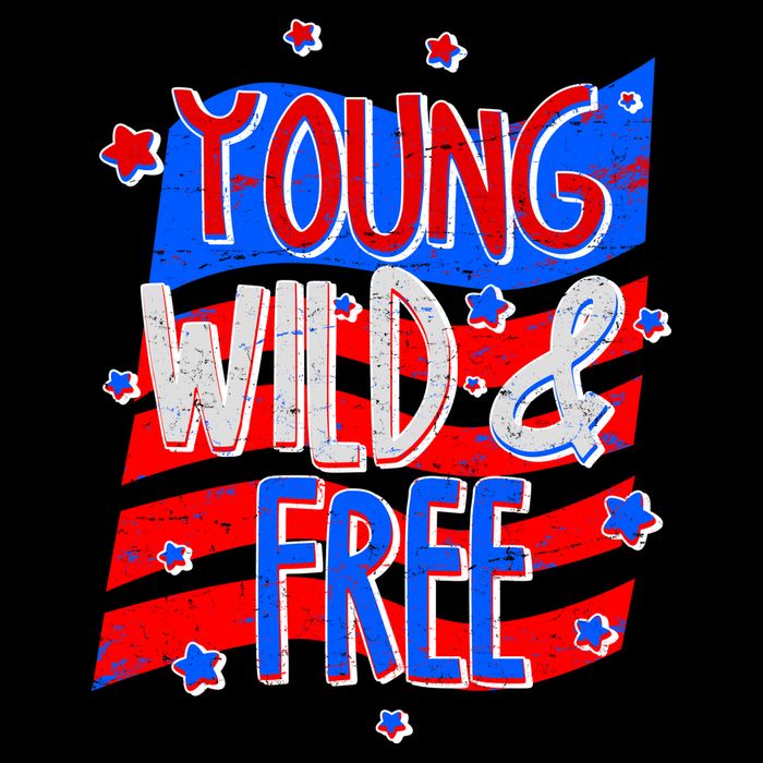 Young Wild & Free Red White & Blue Tie-Dye T-Shirt