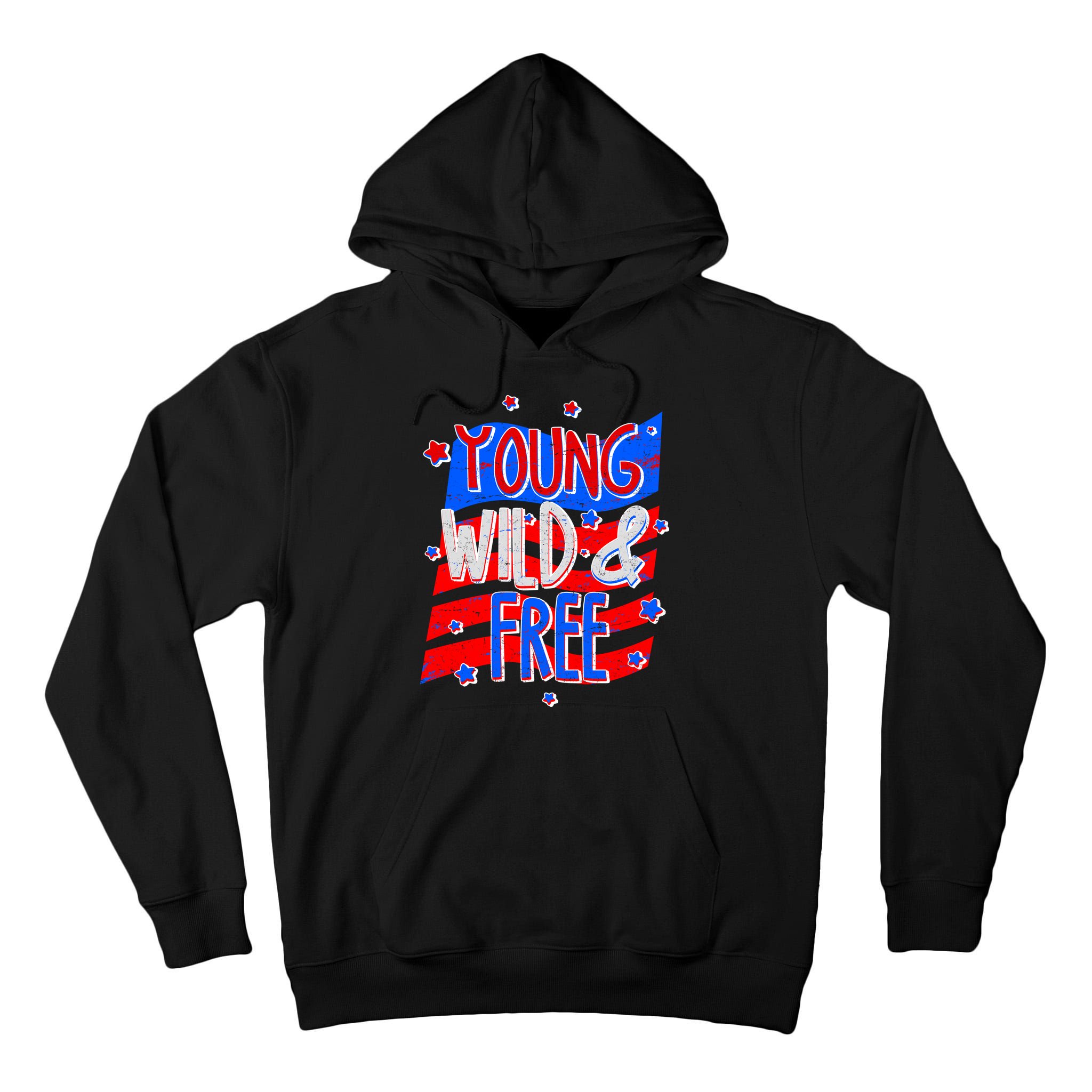 Young Wild & Free Red White & Blue Tall Hoodie