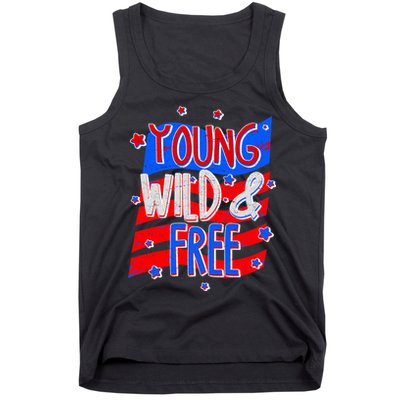 Young Wild & Free Red White & Blue Tank Top