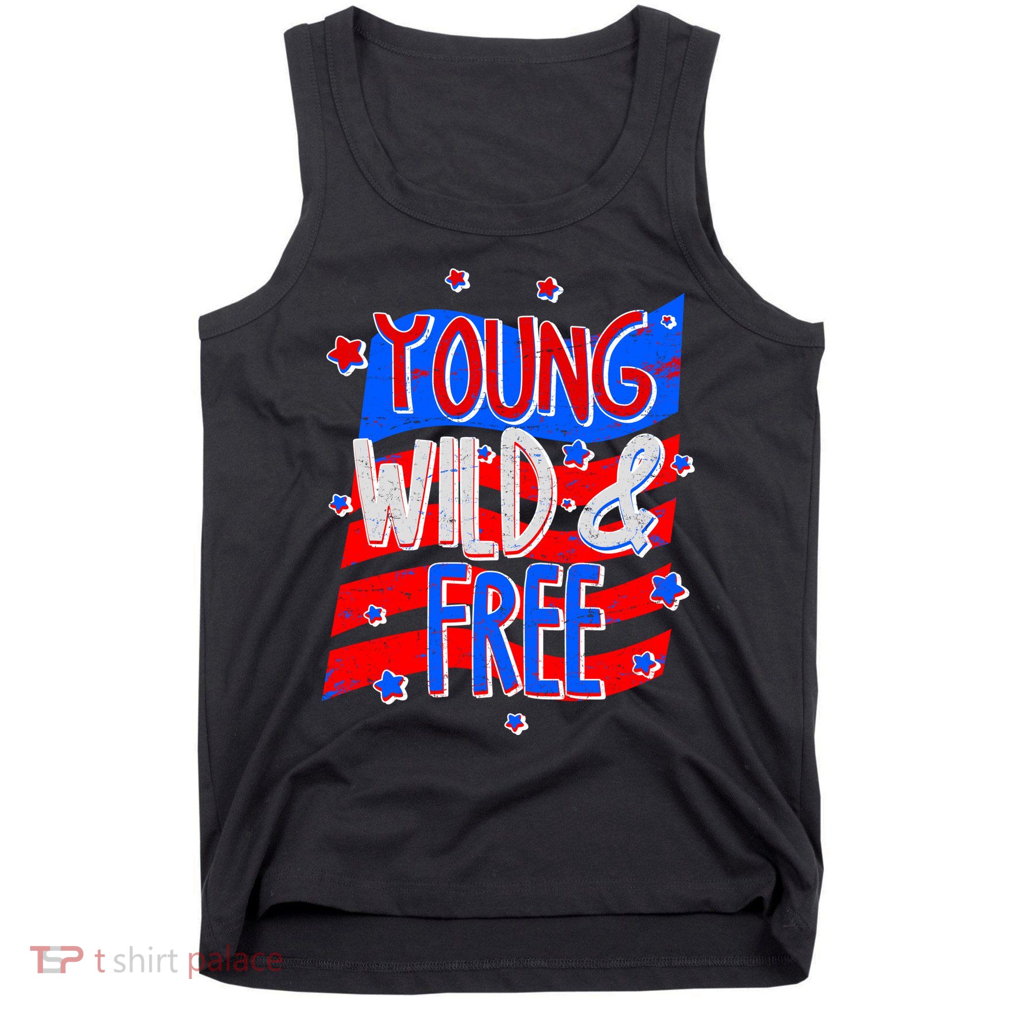 Young Wild & Free Red White & Blue Tank Top