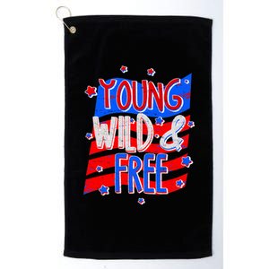 Young Wild & Free Red White & Blue Platinum Collection Golf Towel