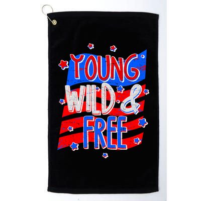 Young Wild & Free Red White & Blue Golf Towel