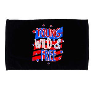 Young Wild & Free Red White & Blue Microfiber Hand Towel