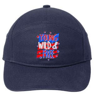 Young Wild & Free Red White & Blue 7-Panel Snapback Hat