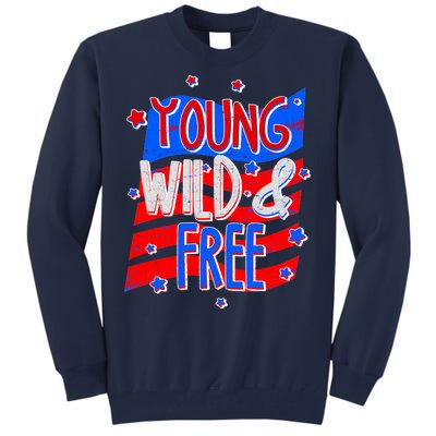 Young Wild & Free Red White & Blue Tall Sweatshirt