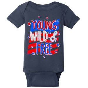 Young Wild & Free Red White & Blue Baby Bodysuit