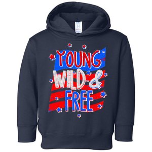 Young Wild & Free Red White & Blue Toddler Hoodie