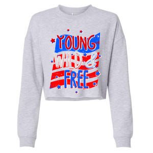 Young Wild & Free Red White & Blue Cropped Pullover Crew