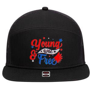 Young Wild And Free USA 7 Panel Mesh Trucker Snapback Hat