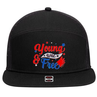 Young Wild And Free USA 7 Panel Mesh Trucker Snapback Hat