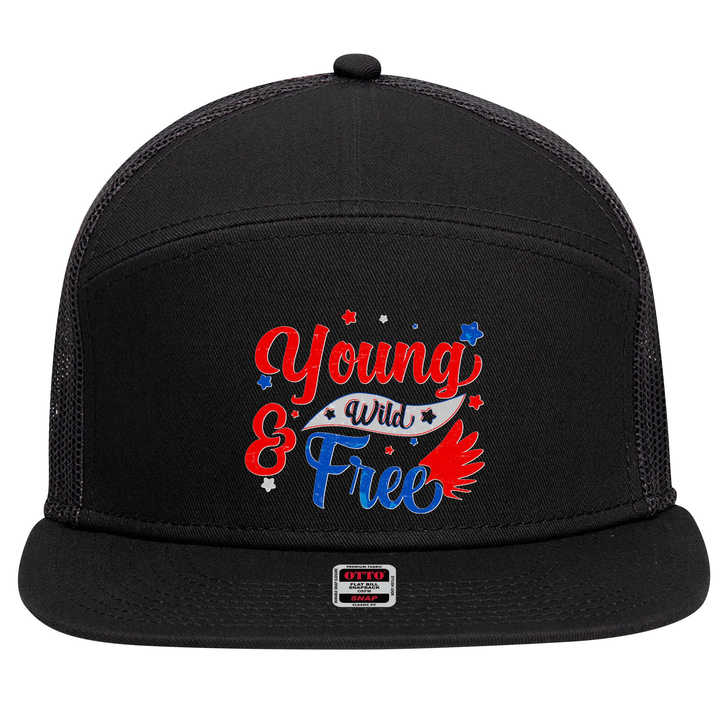 Young Wild And Free USA 7 Panel Mesh Trucker Snapback Hat