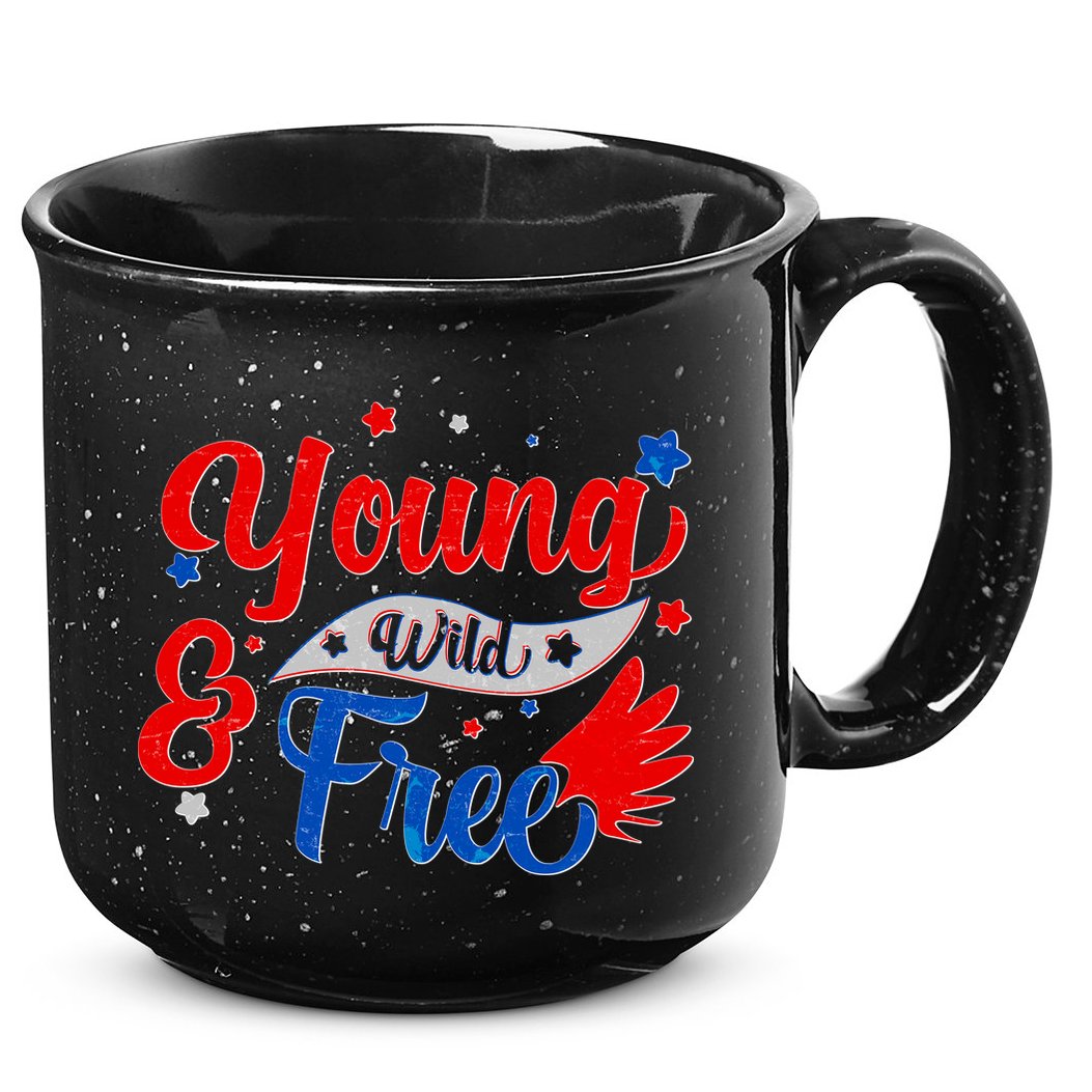 Young Wild And Free USA 15oz Campfire Ceramic Mug