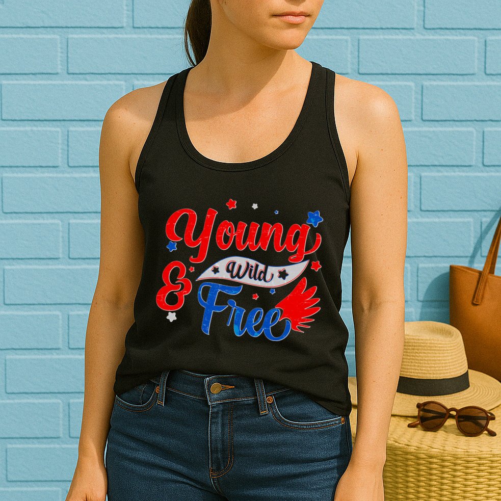 Young Wild And Free USA Womens Tank Top