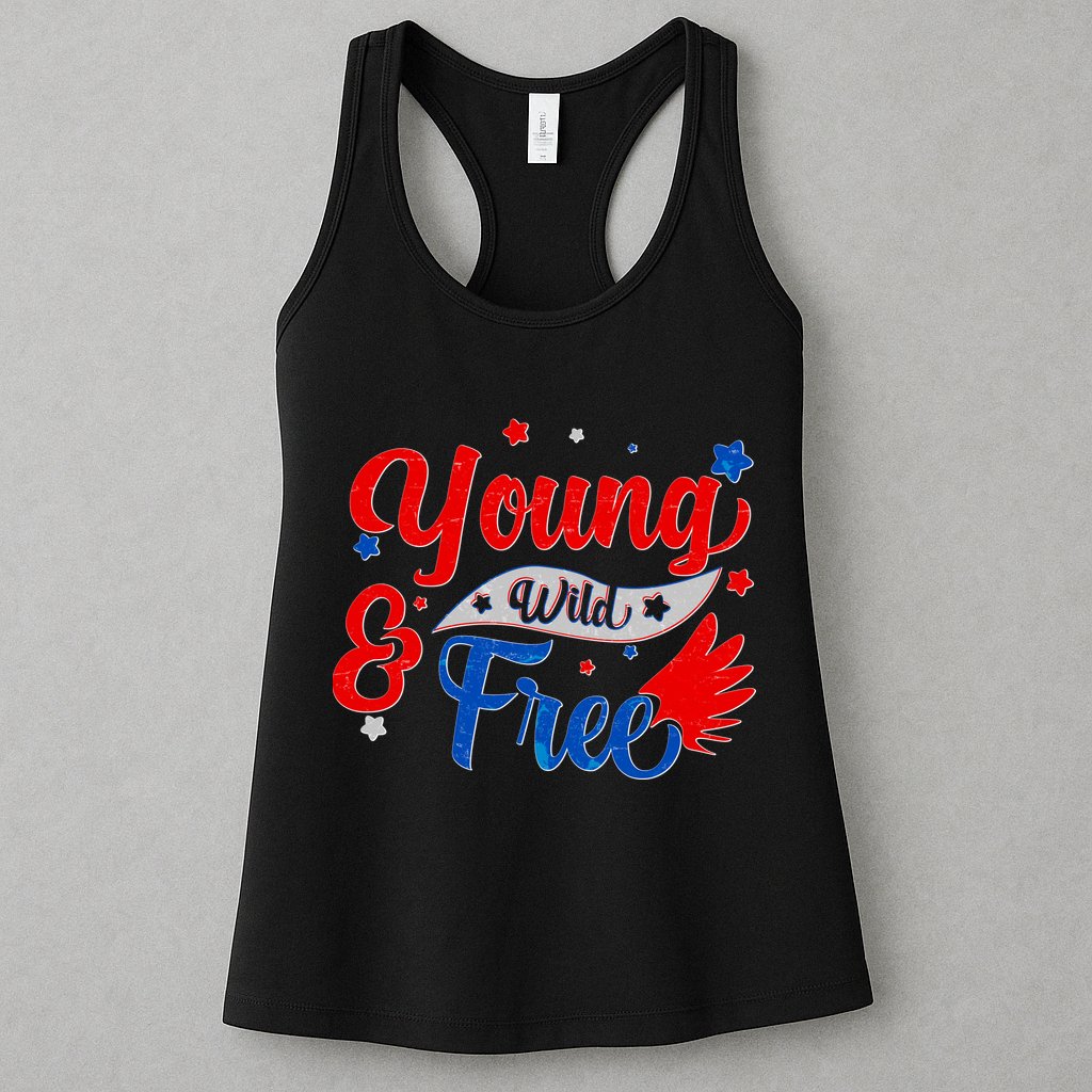 Young Wild And Free USA Womens Tank Top