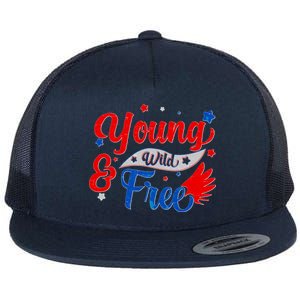 Young Wild And Free USA Flat Bill Trucker Hat